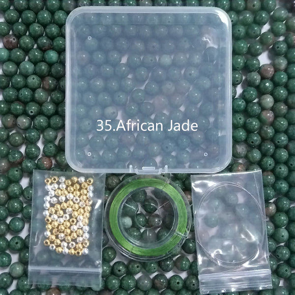 LINK2 Presentski_diy-Regular 8mm Beads (around 140 pcs) with Box Needles Strings Spacers