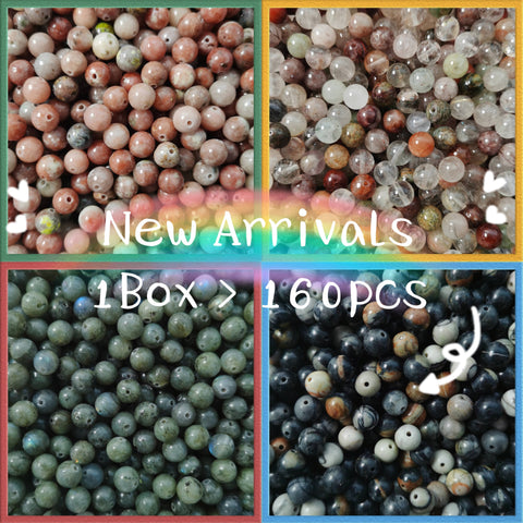 【New Arrival】Natural Crystal Beads with Box Strings Spacers (8mm±0.5mm, Over 160 pcs)