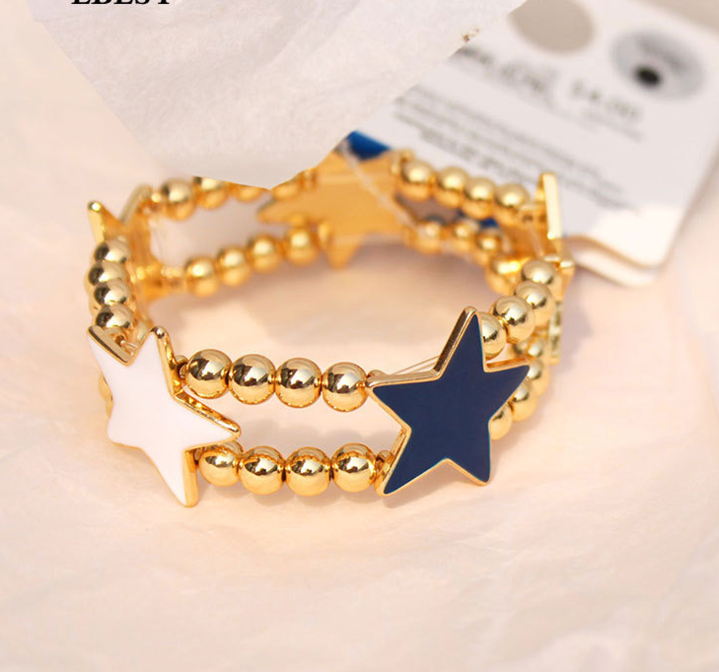 [ATB004] Presentski Flag Star Bead Bracelet