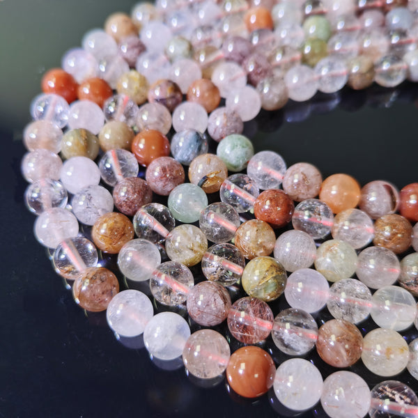 【New Arrival】Natural Crystal Beads with Box Strings Spacers (8mm±0.5mm, Over 160 pcs)