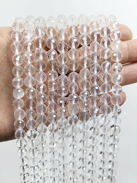 Presentski Diamond cut 108 cutting surfaces Crystal Beads (One Strand Over 45 Beads, Can Make 2 Bracelets)