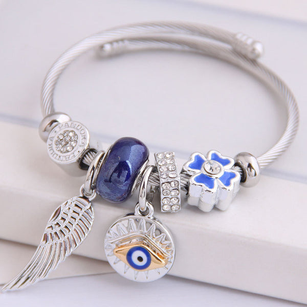 [Charm Bangles TKHP-CB01] Presentski Charm Bangle Bracelet Adjustable