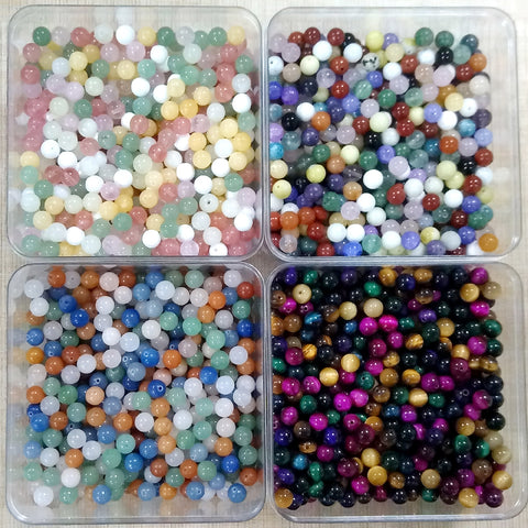 Presentski_diy---Mixed 8mm Beads (around 140 pcs) with Box Needles Strings Spacers