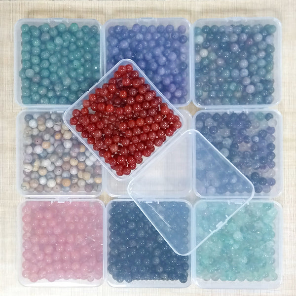 LINK2 Presentski_diy-Regular 8mm Beads (around 140 pcs) with Box Needles Strings Spacers