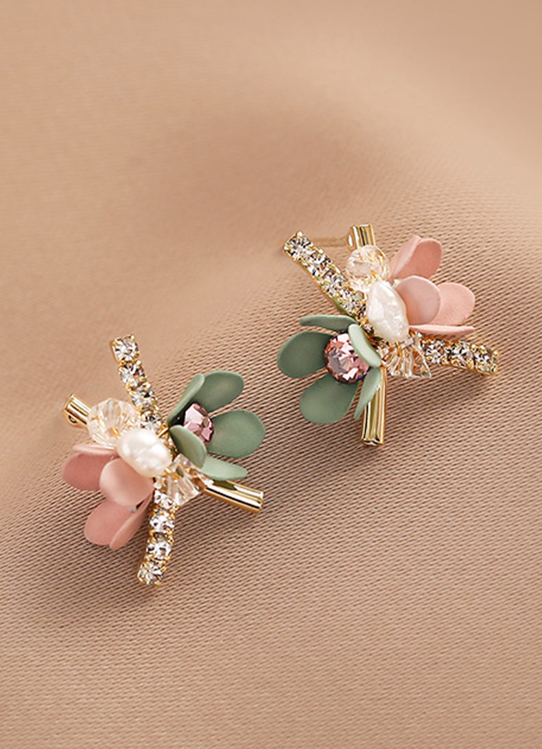 Presentski Flower Earrings Temperament Diamond Earrings Sweety Personality Exquisite Earrings