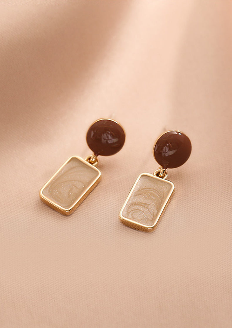 Presentski Vintage Square Geometric Drop Earrings for Summer Vacation