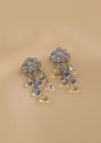 Presentski Cloud Water Drop Tassel Earrings Temperament Simple Personality Versatile Earrings