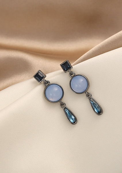 Presentski Baroque Blue Wter Drop Earrings Retro Simple Personalized Earrings