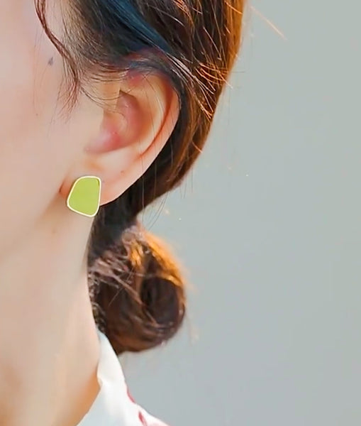 Presentski Individual Green Earrings Geometrically irregular