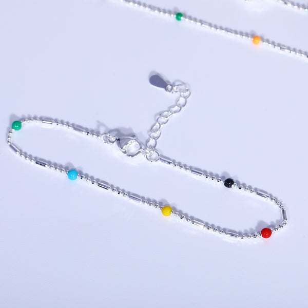 Presentski Colorful Beads Necklace and Ring Set T2S001