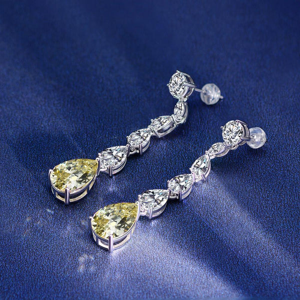 Pear Cut 925 Sterling Silver Drop Earring