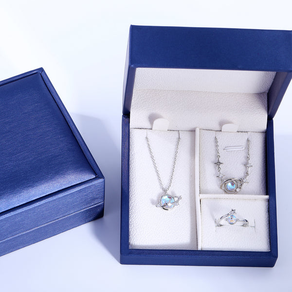 Presentski Planet Moonstone Jewelry Set with Gift Box T3S011