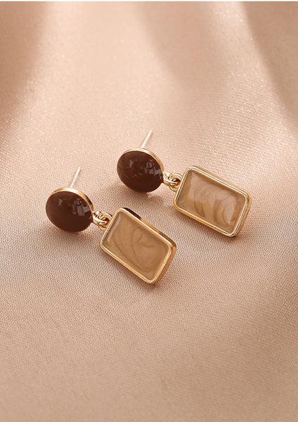 Presentski Vintage Square Geometric Drop Earrings for Summer Vacation