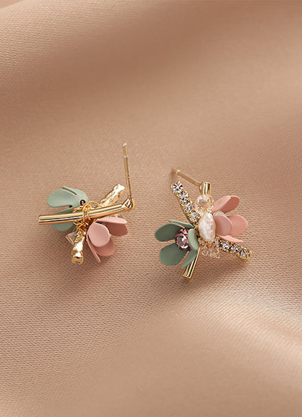 Presentski Flower Earrings Temperament Diamond Earrings Sweety Personality Exquisite Earrings