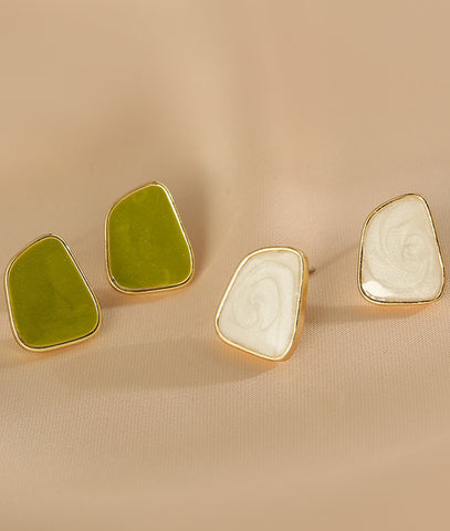 Presentski Individual Green Earrings Geometrically irregular