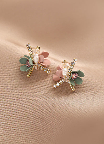 Presentski Flower Earrings Temperament Diamond Earrings Sweety Personality Exquisite Earrings