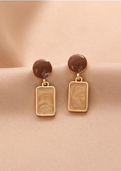 Presentski Vintage Square Geometric Drop Earrings for Summer Vacation