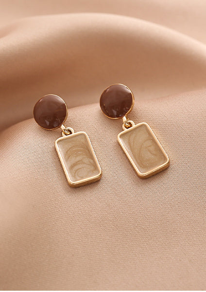 Presentski Vintage Square Geometric Drop Earrings for Summer Vacation