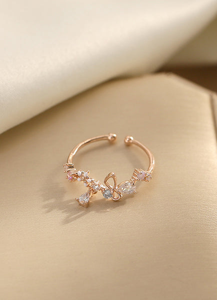 Presentski Flower Adjustable Ring Non-fading Ring Female Trendy Small Fashion Personality Opening Niche Design Index Finger Ring