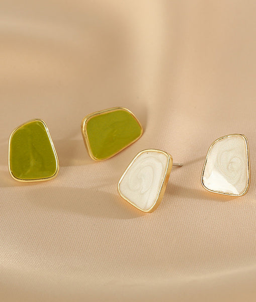 Presentski Individual Green Earrings Geometrically irregular