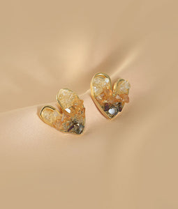 Presentski Heart Irregular Crystal Earrings