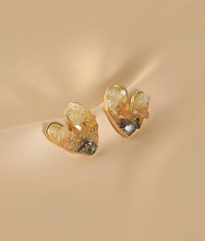 Presentski Heart Irregular Crystal Earrings