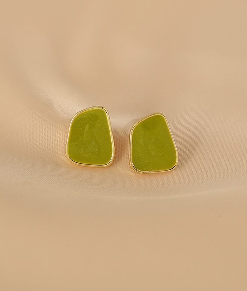 Presentski Individual Green Earrings Geometrically irregular