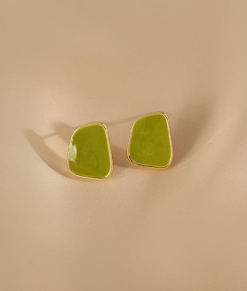 Presentski Individual Green Earrings Geometrically irregular