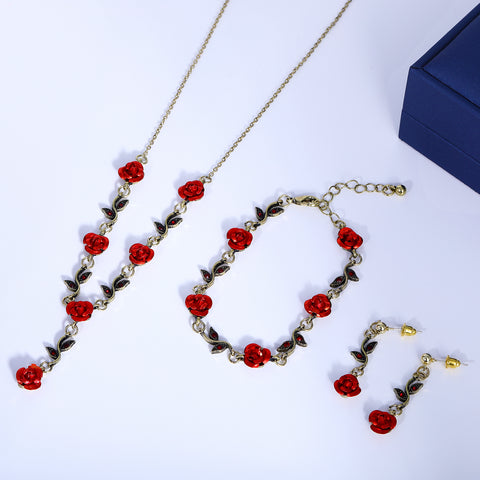 Presentski Rose Flower Jewelry Set with Gift Box T3S007