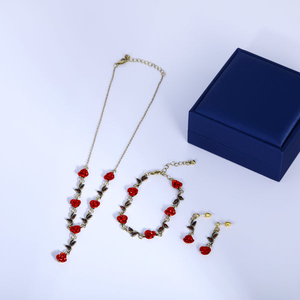 Presentski Rose Flower Jewelry Set with Gift Box T3S007