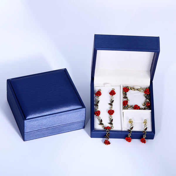 Presentski Rose Flower Jewelry Set with Gift Box T3S007