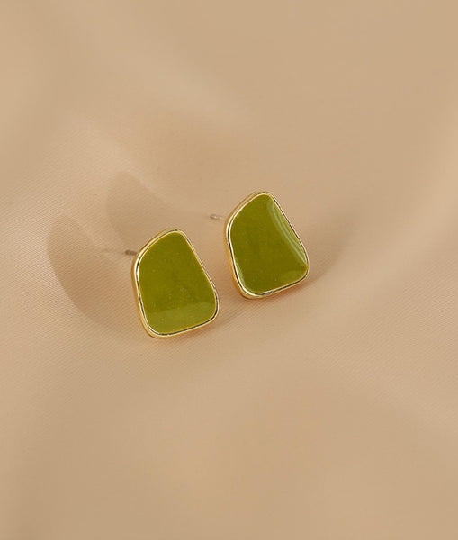 Presentski Individual Green Earrings Geometrically irregular