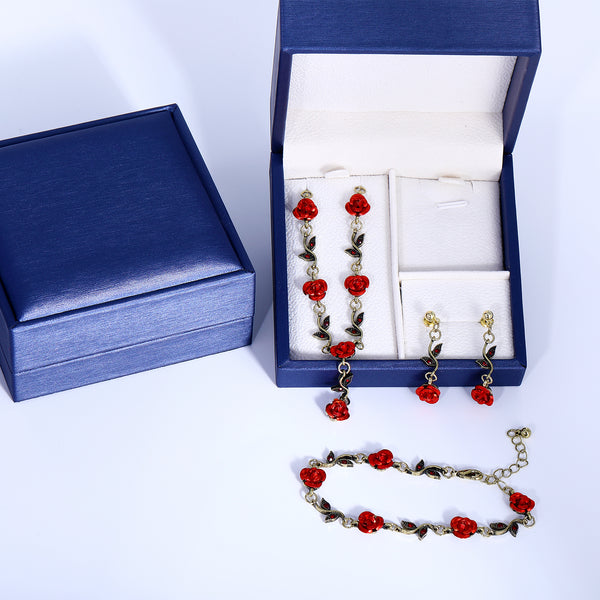 Presentski Rose Flower Jewelry Set with Gift Box T3S007