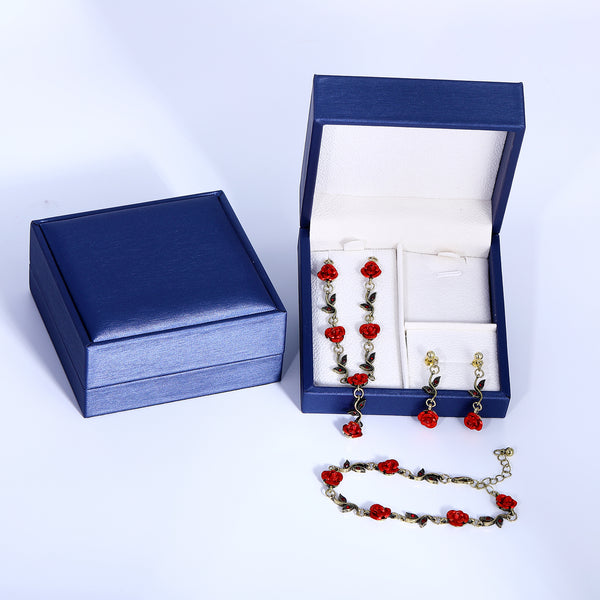 Presentski Rose Flower Jewelry Set with Gift Box T3S007