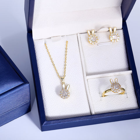 Presentski Cute Rabbit Spinner Jewelry Set with Gift Box SP07T