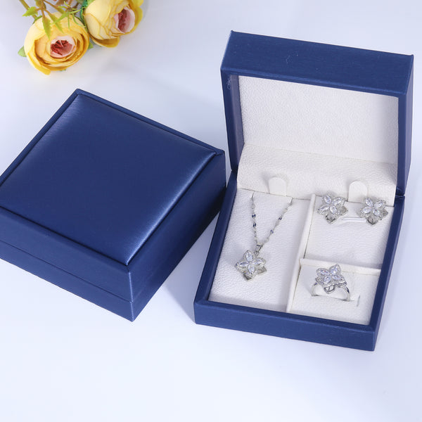 Presentski Flower Spinner Sets Necklace,Earrings and Ring include Gift Box