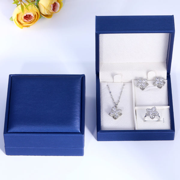 Presentski Flower Spinner Sets Necklace,Earrings and Ring include Gift Box