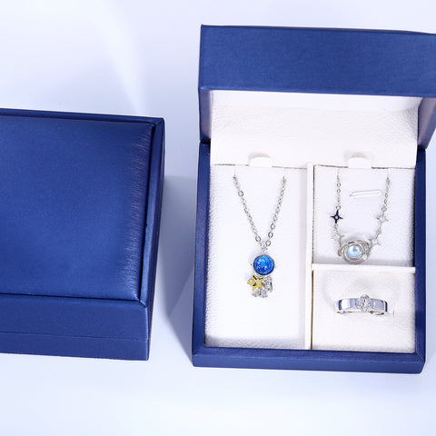 Presentski Space Planet Astronaut Jewelry Set with Gift Box T3S008