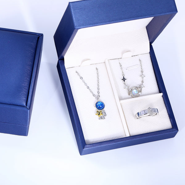 Presentski Space Planet Astronaut Jewelry Set with Gift Box T3S008