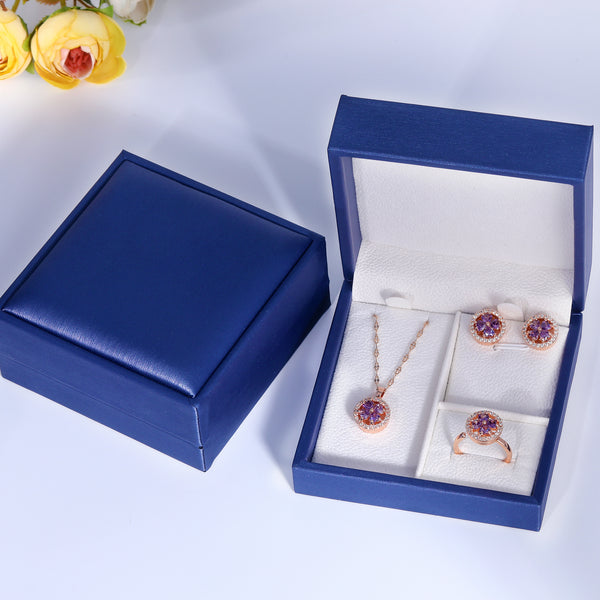 Presentski Flower Spinner Sets Necklace,Earrings and Ring include Gift Box