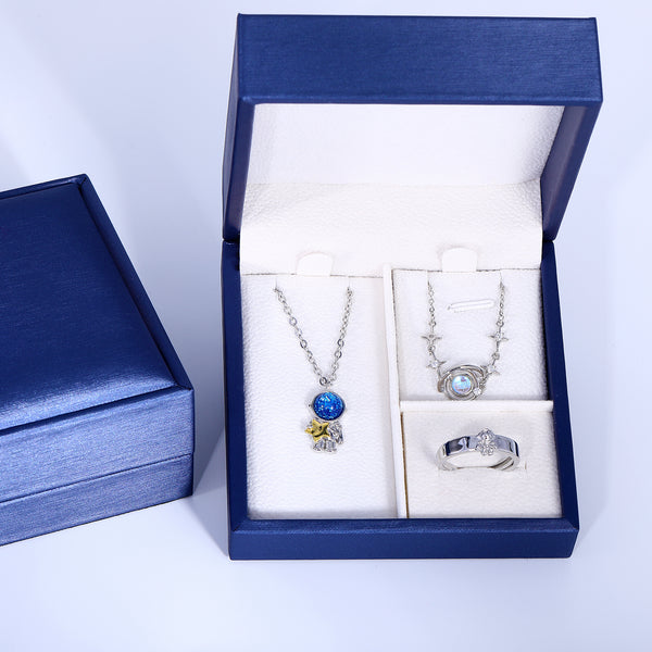 Presentski Space Planet Astronaut Jewelry Set with Gift Box T3S008