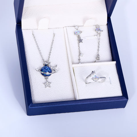 Presentski Planet Moon and Star Jewelry Set with Gift Box T3S010