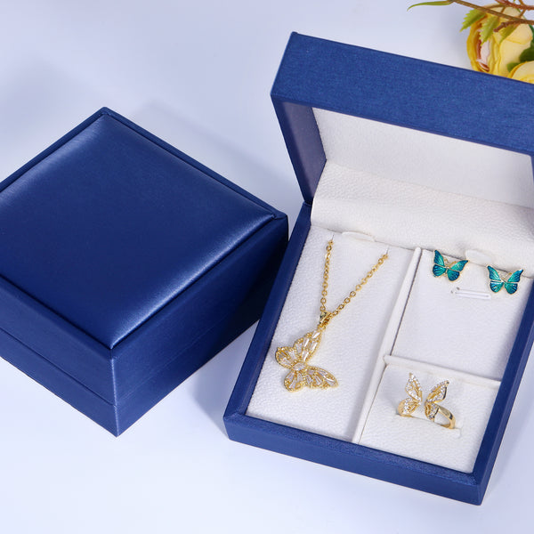 Presentski Butterfly Jewelry Set with CZ with Gift Box T3S006