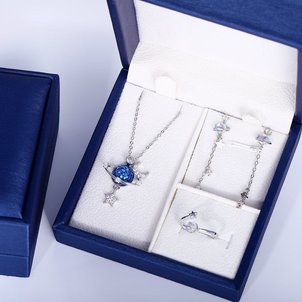 Presentski Planet Moon and Star Jewelry Set with Gift Box T3S010