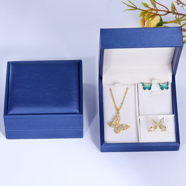 Presentski Butterfly Jewelry Set with CZ with Gift Box T3S006