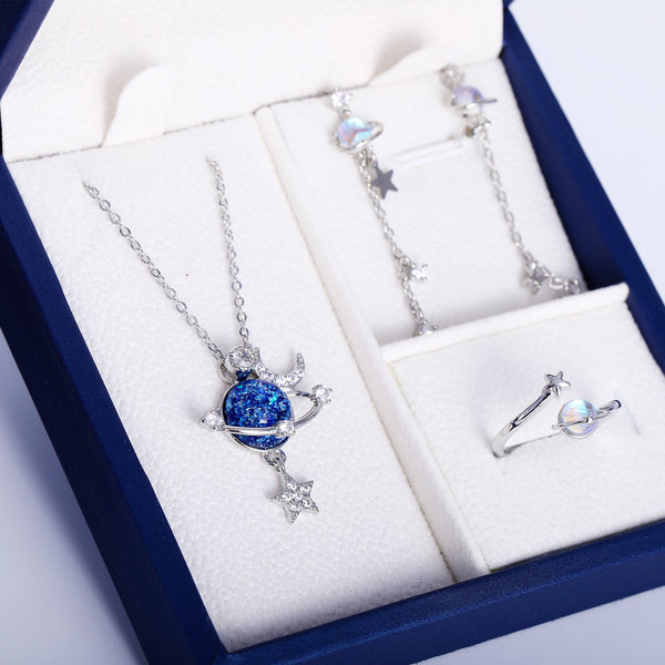 Presentski Planet Moon and Star Jewelry Set with Gift Box T3S010