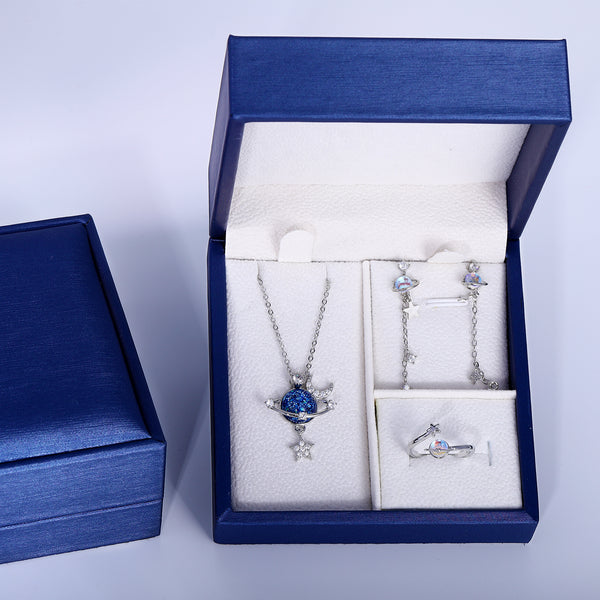 Presentski Planet Moon and Star Jewelry Set with Gift Box T3S010