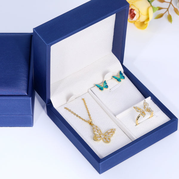 Presentski Butterfly Jewelry Set with CZ with Gift Box T3S006