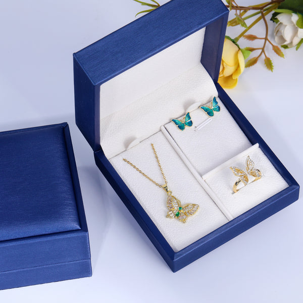 Presentski Butterfly Jewelry Set with CZ with Gift Box T3S006