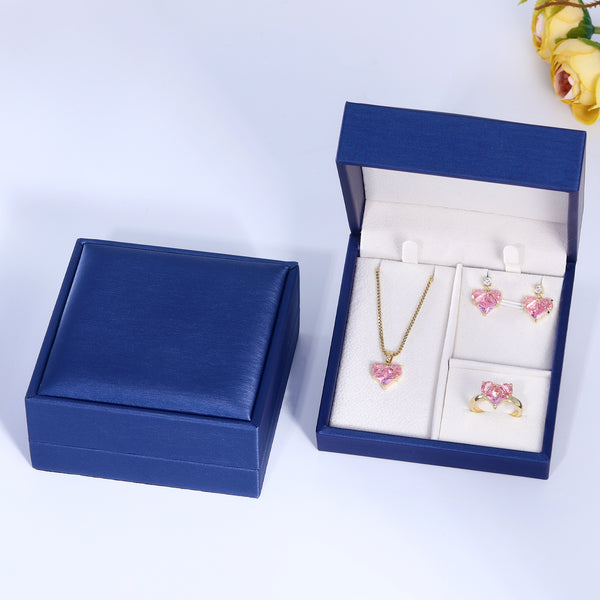 Presentski Pink Heart Jewelry Set with Gift Box T3S005